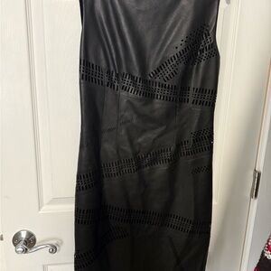 Bailey 44 Black Faux Leather Midi Dress